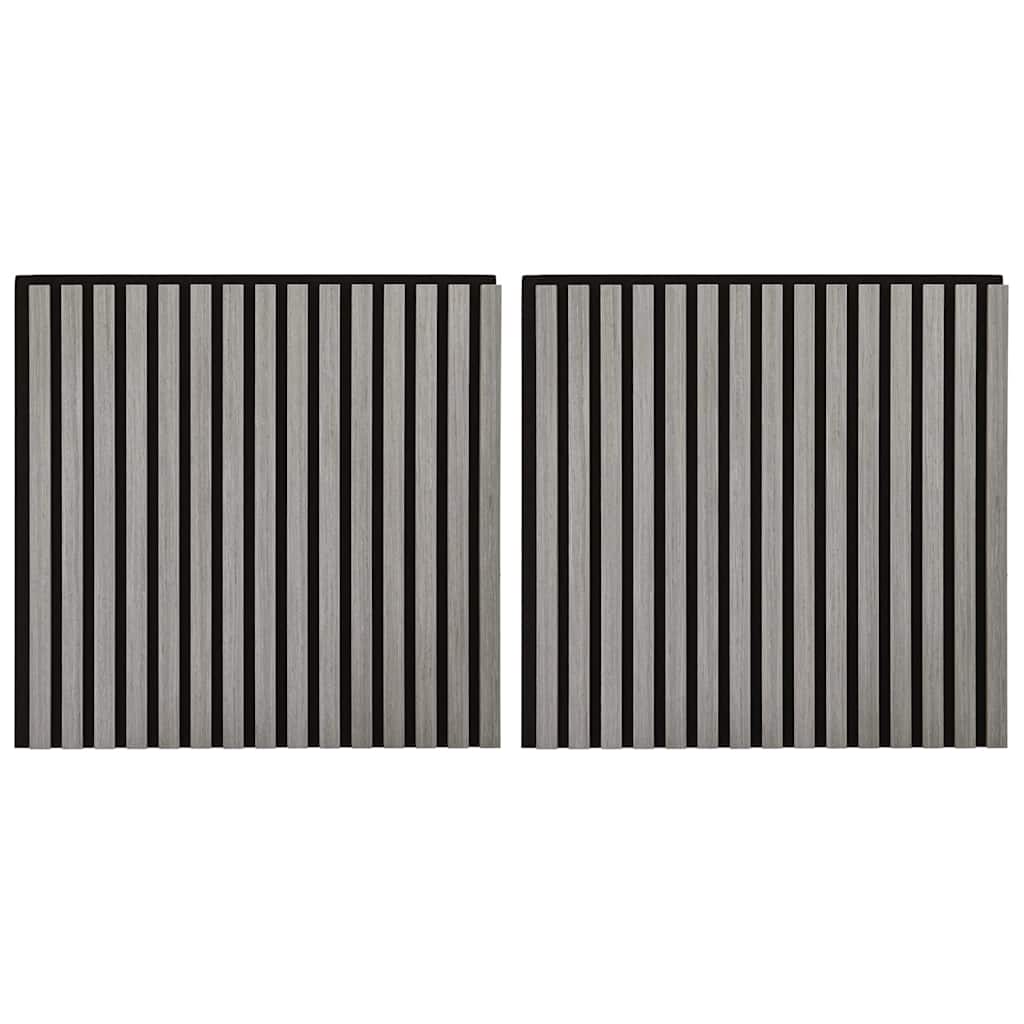 vidaXL Ακουστικά πάνελ τοίχου 2 τεμάχια με σχισμές καπλαμά δρυός