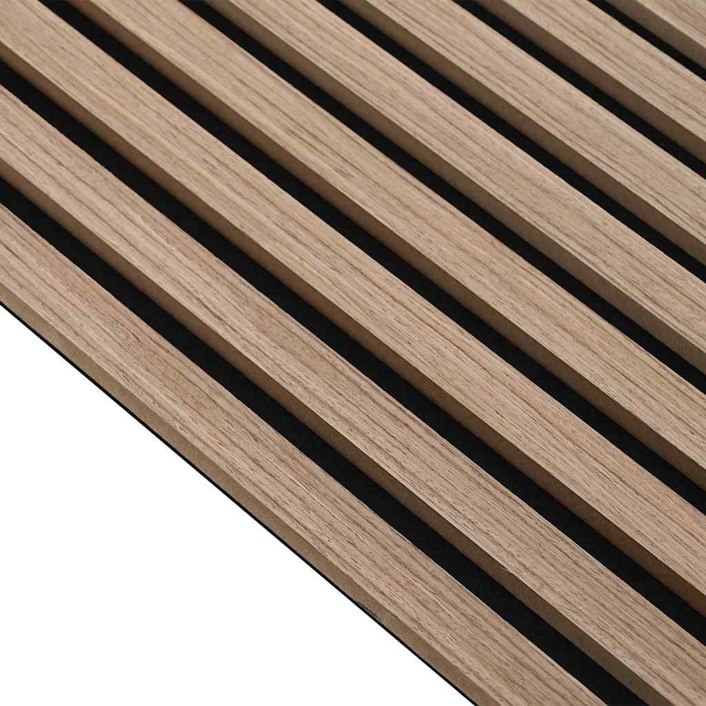 vidaXL Ακουστικά πάνελ τοίχου 2 τεμάχια με σχισμές καπλαμά δρυός