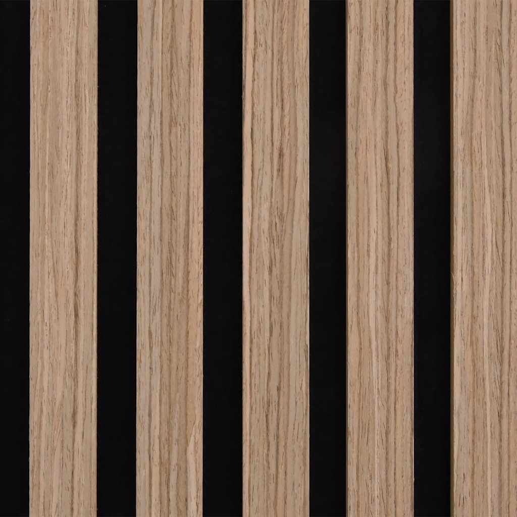 vidaXL Ακουστικά πάνελ τοίχου 8 τεμάχια με σχισμές καπλαμά δρυός