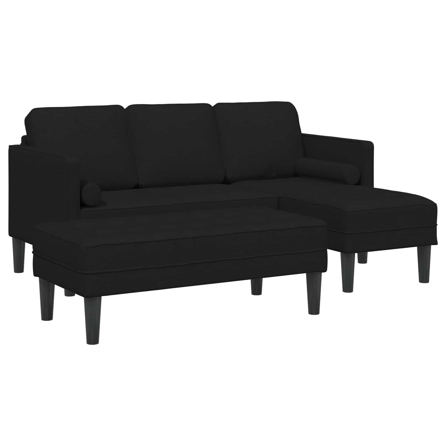 vidaXL Σετ Καναπέ με μαξιλάρι 2 pcs Μαύρο Πολυεστέρας