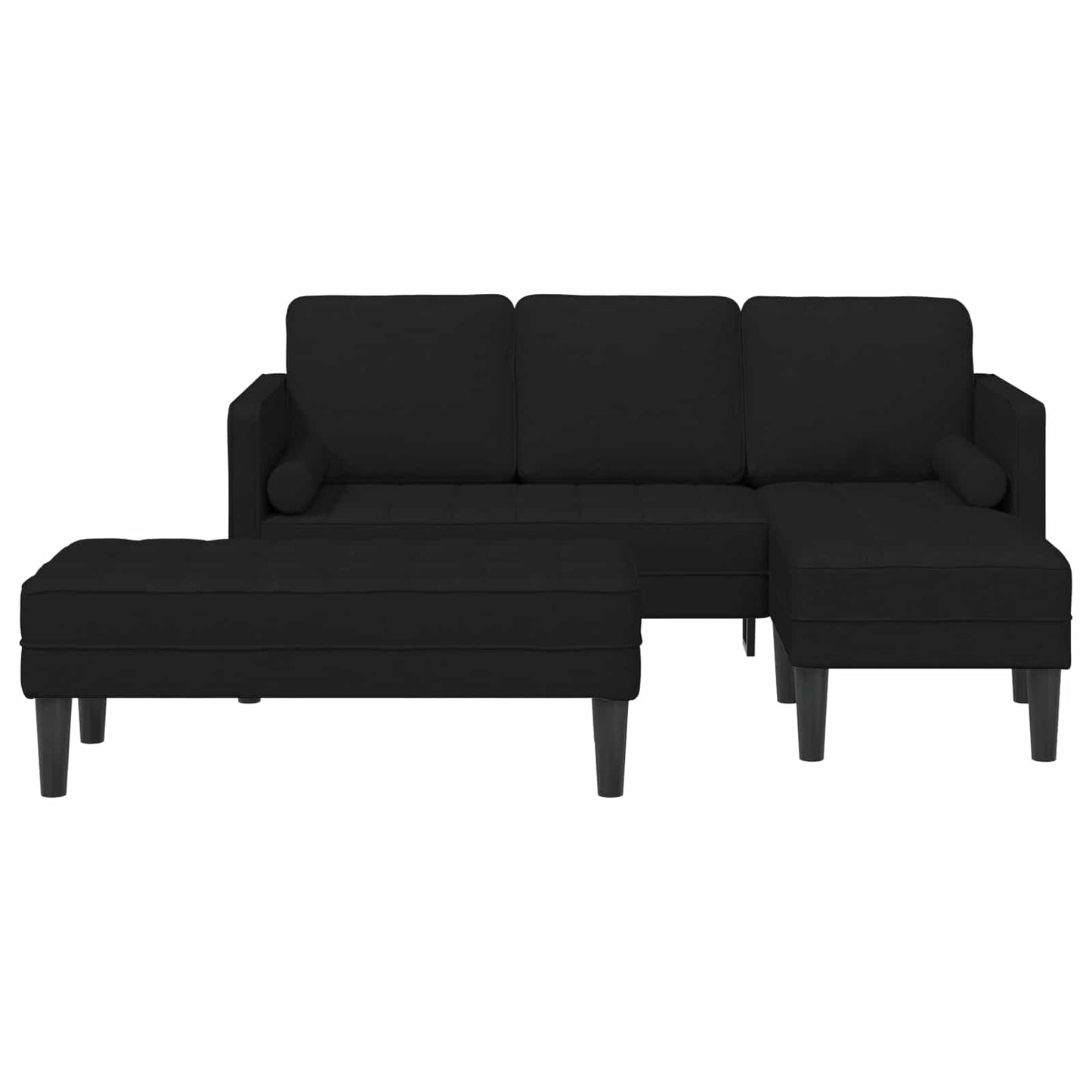 vidaXL Σετ Καναπέ με μαξιλάρι 2 pcs Μαύρο Πολυεστέρας