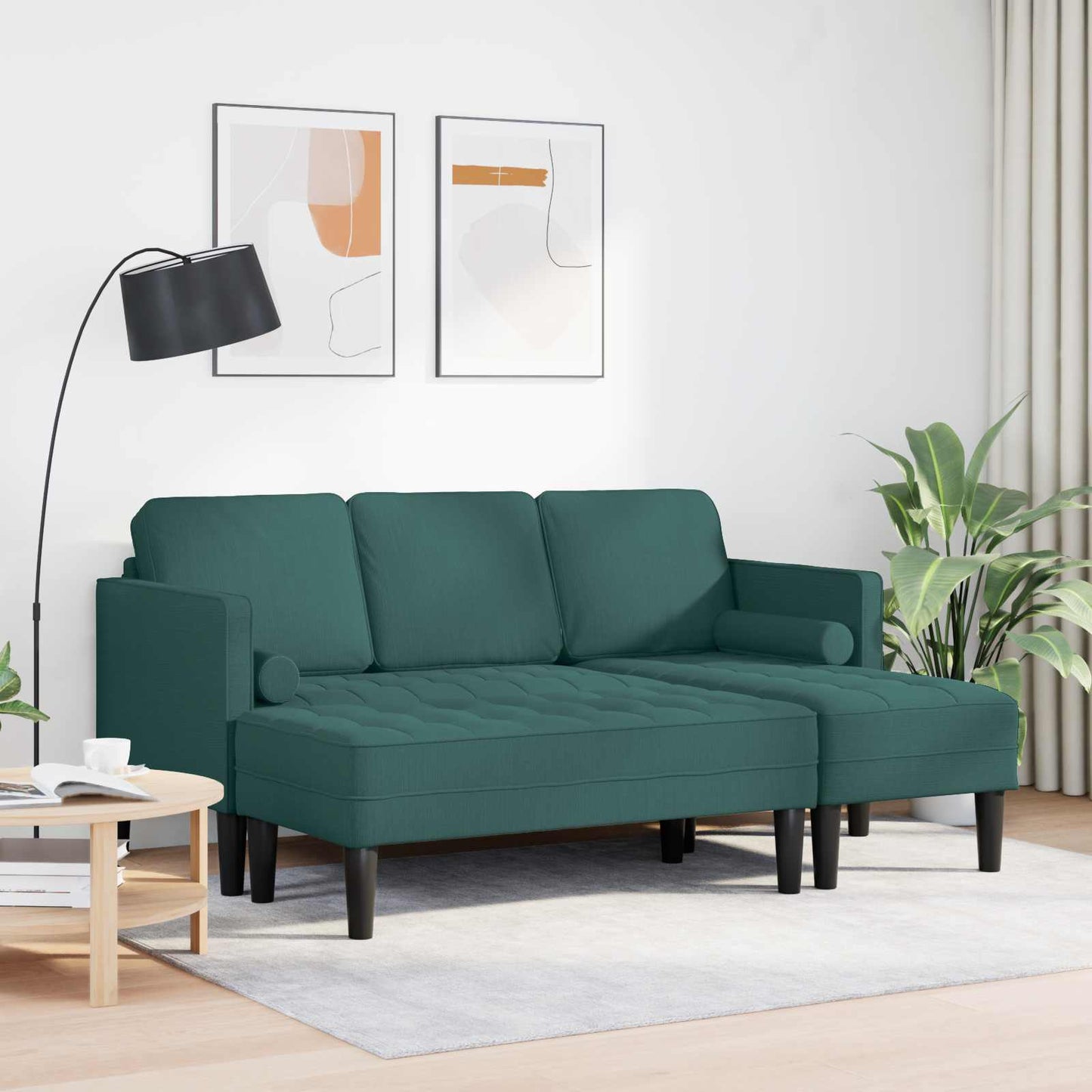 vidaXL Σετ Καναπέ με μαξιλάρι 2 pcs Σκούρο Πράσινο Πολυεστέρας