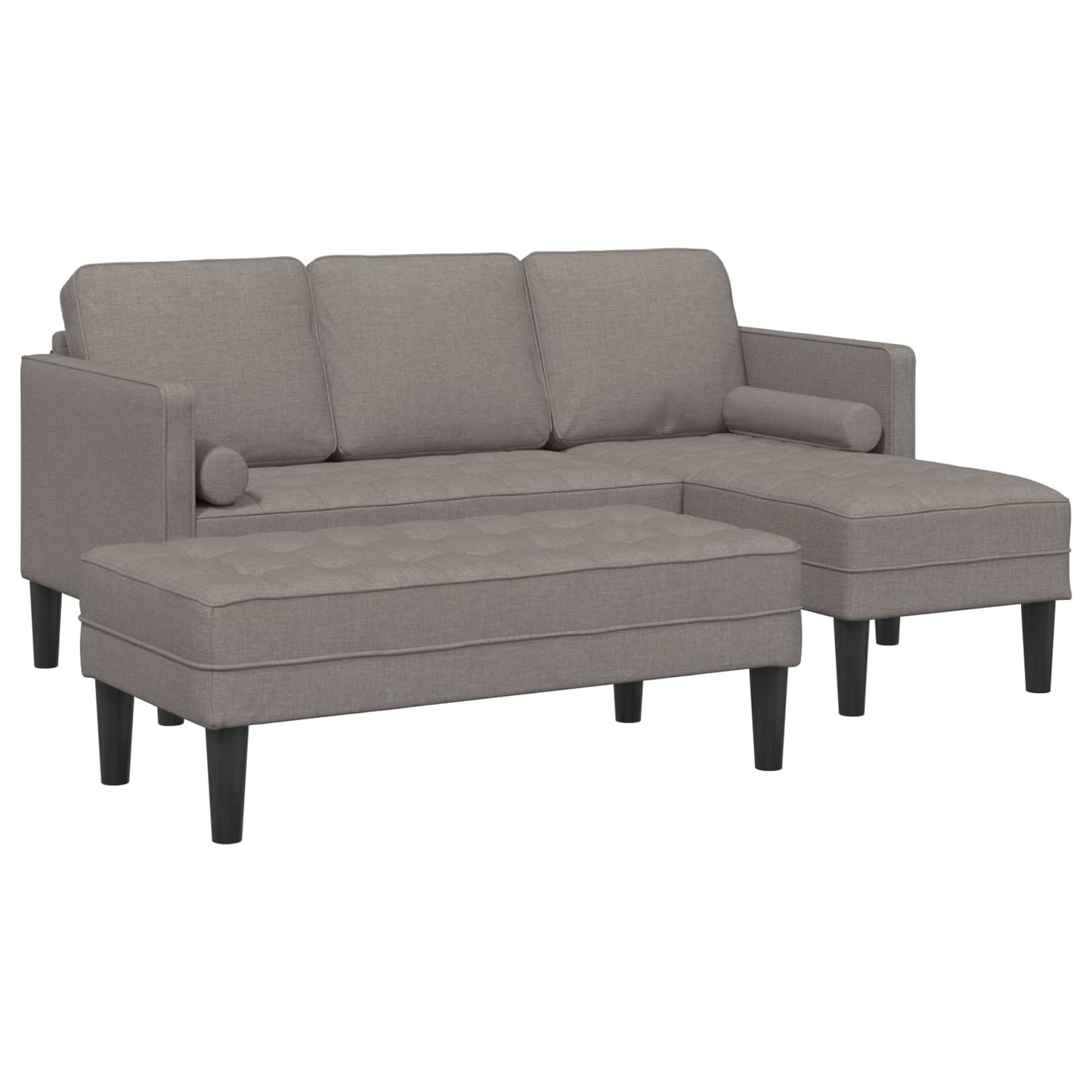 vidaXL Σετ Καναπέ με μαξιλάρι 2 pcs Taupe Πολυεστέρας