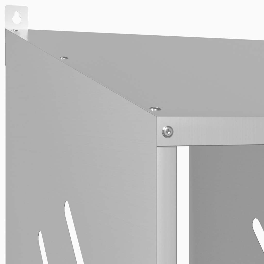 vidaXL Κουτί φωλιάς κοτόπουλου με 6 θήκες γαλβανισμένο ασήμι μέταλλο