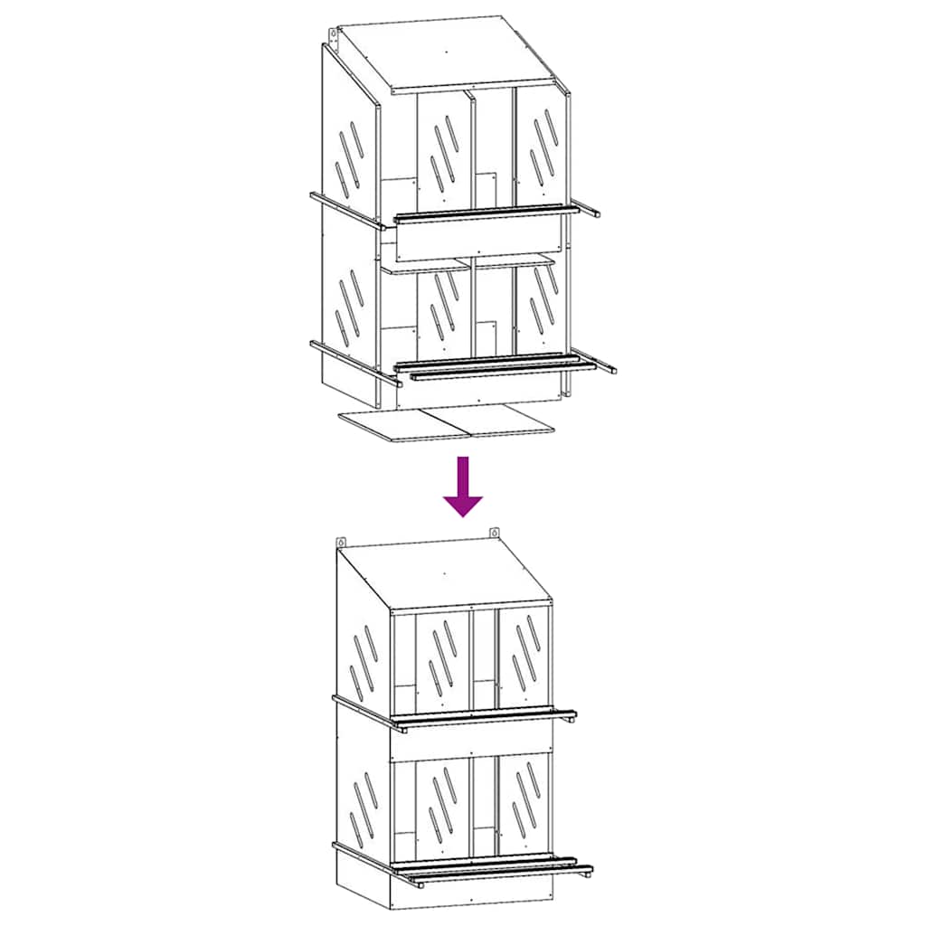 vidaXL Κουτί φωλιάσματος κοτόπουλου 4διαμερίσματα Ελαιοπράσινο μέταλλο