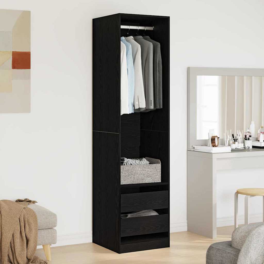 vidaXL Ντουλάπι Μαύρη δρυς 50 x 50 x 200 εκ. Επεξεργασμένο ξύλο