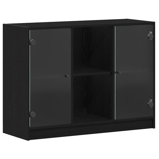 vidaXL Μπουφέ Μαύρο Δρυς 102x37x75,5 εκ Κατασκευασμένο Ξύλο