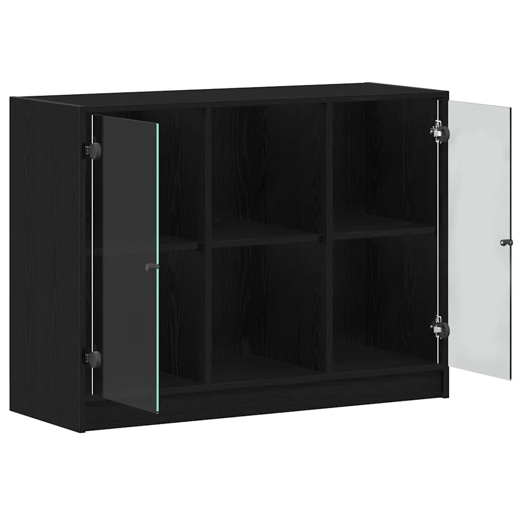 vidaXL Μπουφέ Μαύρο Δρυς 102x37x75,5 εκ Κατασκευασμένο Ξύλο