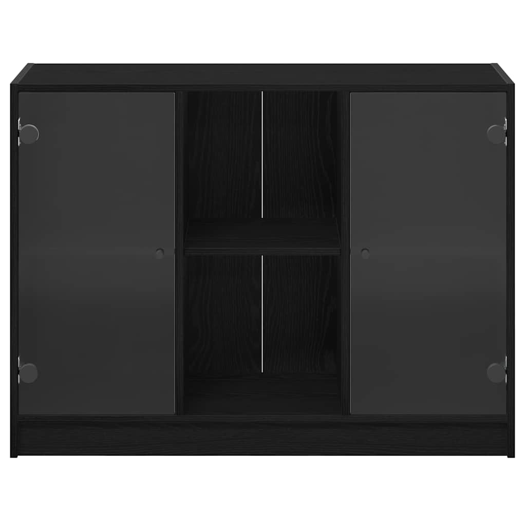 vidaXL Μπουφέ Μαύρο Δρυς 102x37x75,5 εκ Κατασκευασμένο Ξύλο