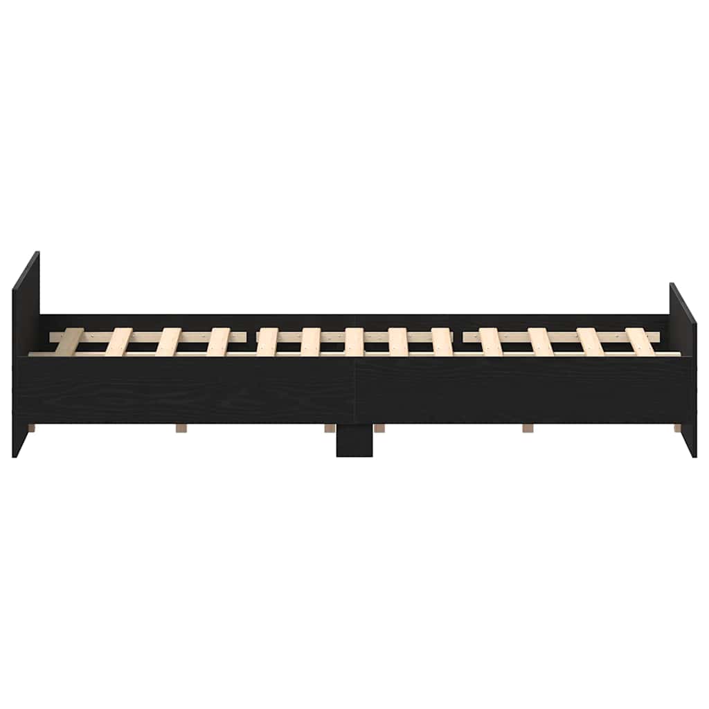 vidaXL Πλαίσιο κρεβατιού χωρίς στρώμα Μαύρη βελανιδιά 140x190 εκ.