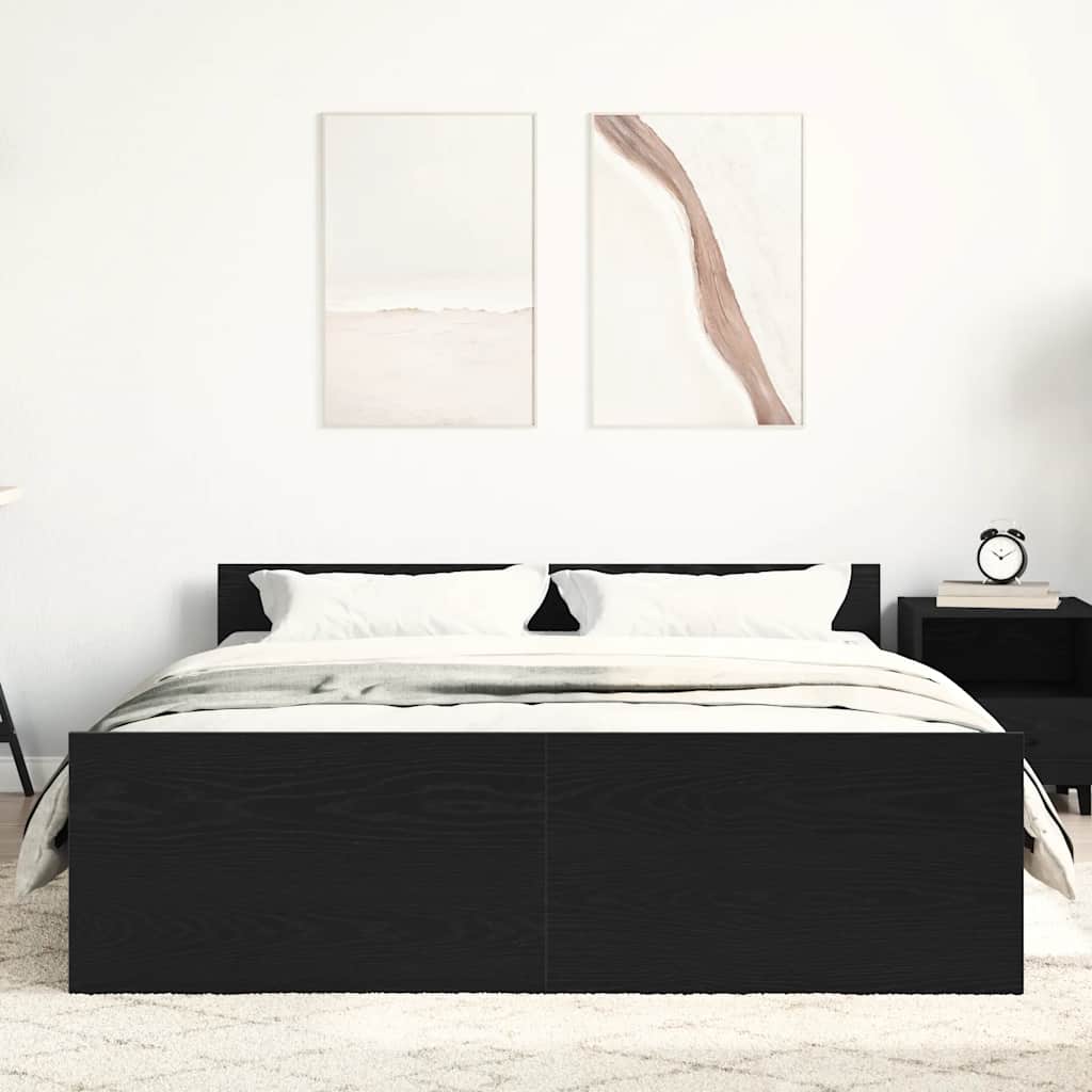 vidaXL Πλαίσιο κρεβατιού χωρίς στρώμα 135x190 εκ. Επεξεργασμένο Ξύλο