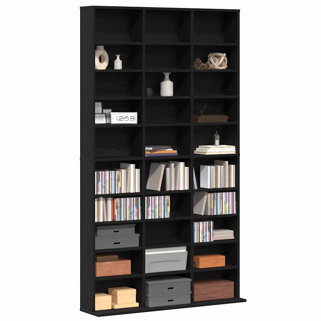 vidaXL Ντουλάπι CD Μαύρη δρυς 101 x 23 x 177.5 εκ Επεξεργασμένο ξύλο