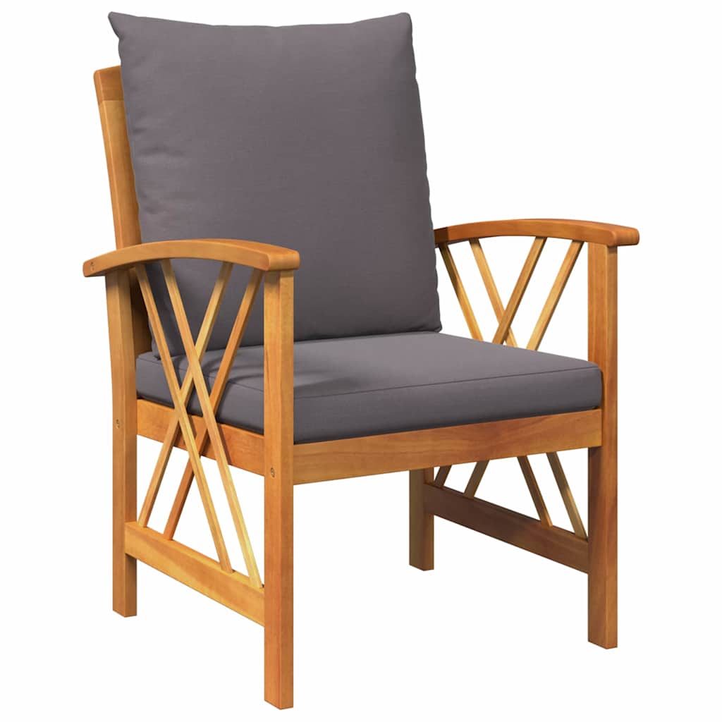 σετ κήπου 3 τεμαχίων vidaXL με μαξιλάρια από συμπαγές ξύλο ακακίας