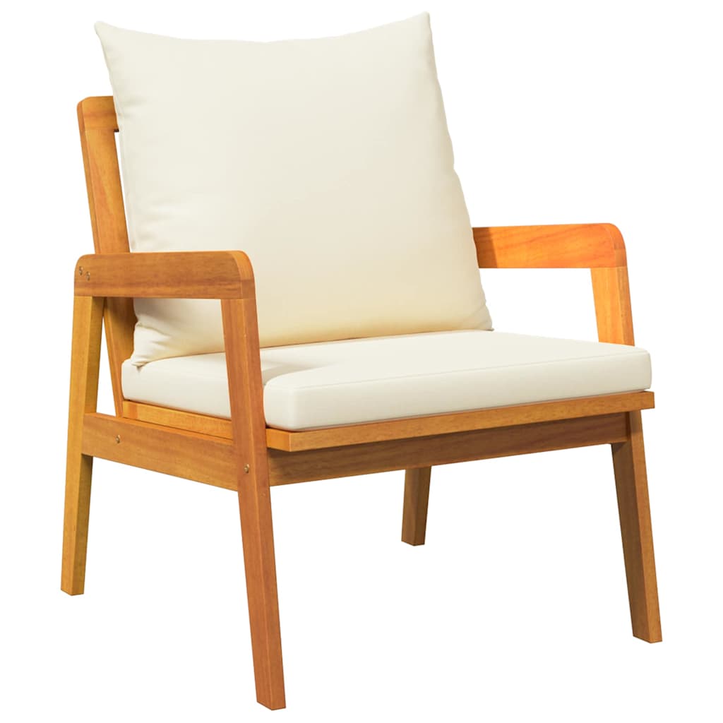 vidaXL Σετ μπιστρό με μαξιλάρι 3 pcs Καφέ Στερεό Ξύλο Ακακίας