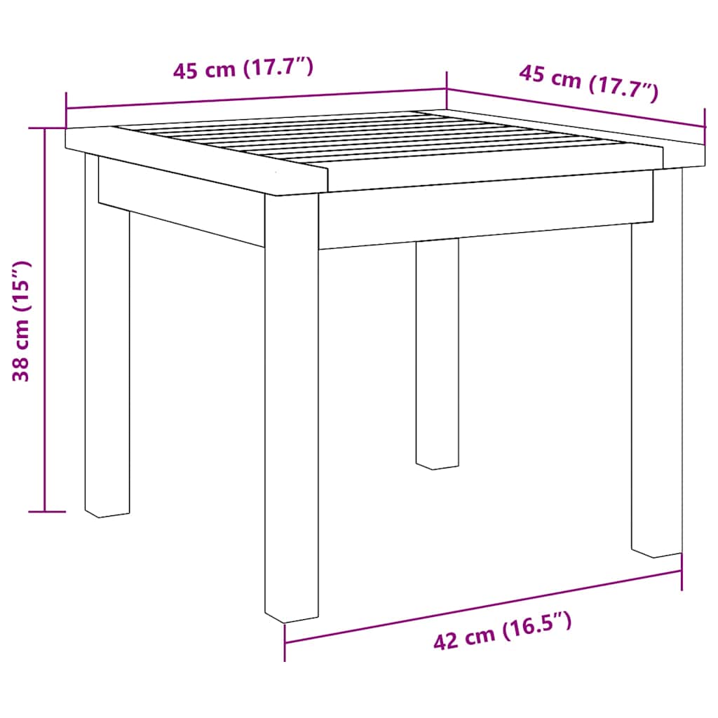 vidaXL Τραπέζι πλευράς 45x45x38 εκ. Μασίφ ξύλο ακακίας