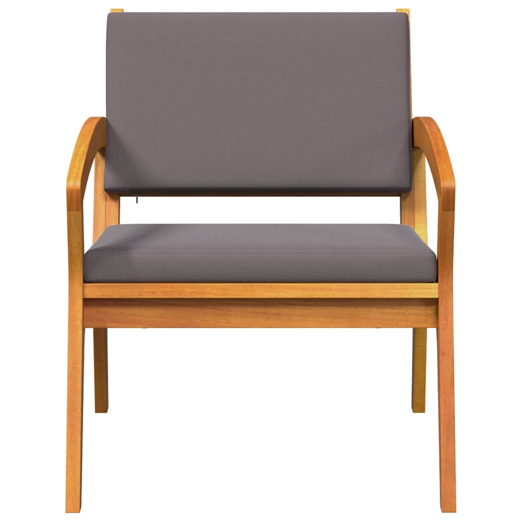 vidaXL Καρέκλα Κήπου με μαξιλάρι 2 pcs Καφέ Μασίφ ξύλο ακακίας