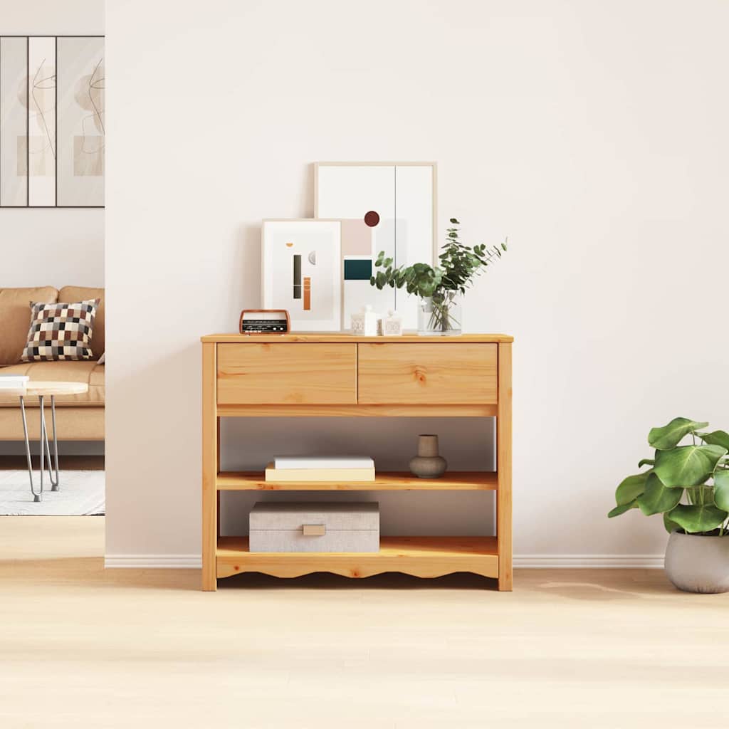 vidaXL Τραπέζι κονσόλας με συρτάρι Drammen Δρυς 89,5 x 37 x 73 εκ