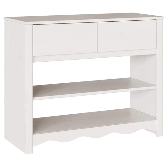 vidaXL Τραπέζι κονσόλας με συρτάρι Drammen Λευκό 89,5 x 37 x 73 εκ