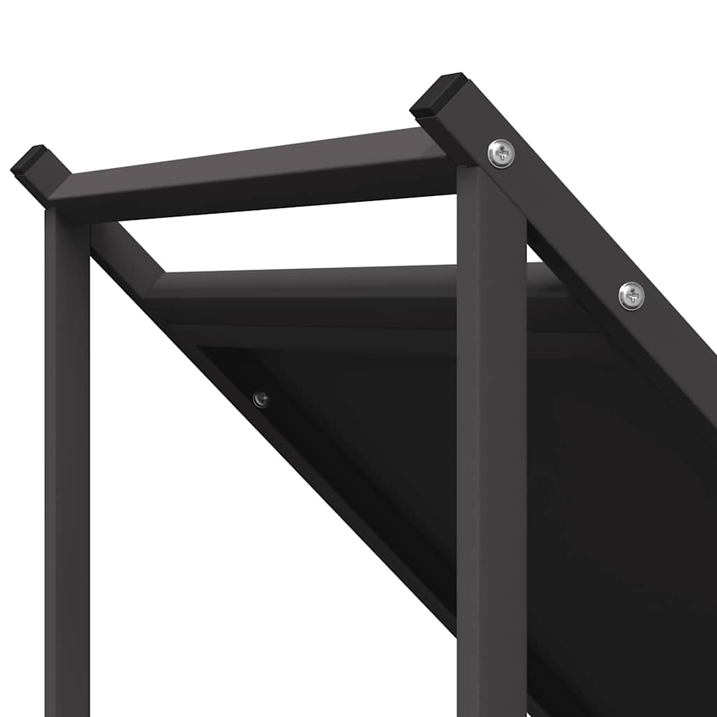 vidaXL Ράφι Καυσόξυλων Μαύρο 70x43x34,5 εκ. Χάλυβας ψυχρής έλασης