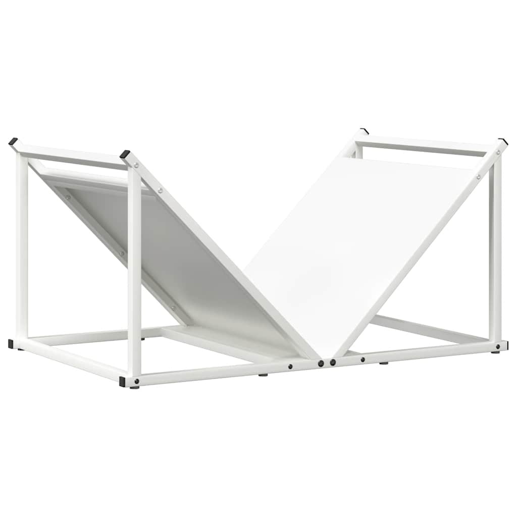 vidaXL Ράφι Καυσόξυλων Λευκό 70x43x34,5 εκ. Χάλυβας ψυχρής έλασης