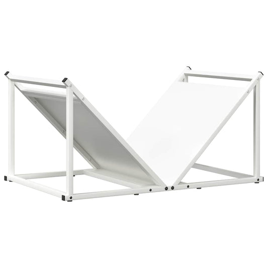 vidaXL Ράφι Καυσόξυλων Λευκό 70x43x34,5 εκ. Χάλυβας ψυχρής έλασης