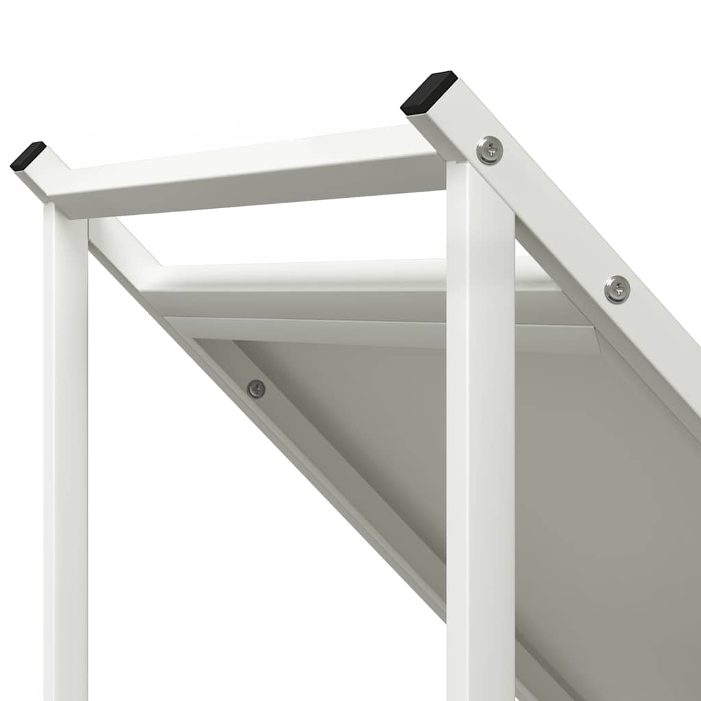 vidaXL Ράφι Καυσόξυλων Λευκό 70x43x34,5 εκ. Χάλυβας ψυχρής έλασης