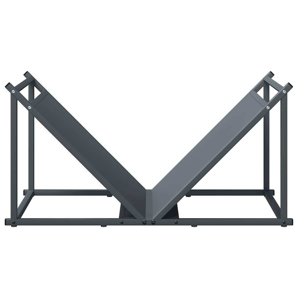 vidaXL Ράφι Καυσόξυλων Ανθρακί 70x43x34,5 εκ. Χάλυβας ψυχρής έλασης