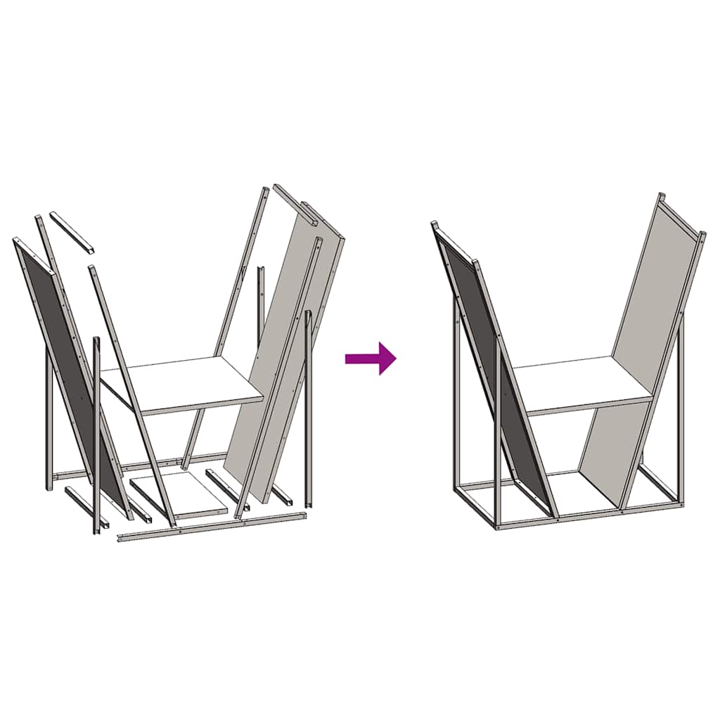 vidaXL Ράφι Καυσόξυλων Μαύρο 69,5x35x81 εκ. Χάλυβας ψυχρής έλασης