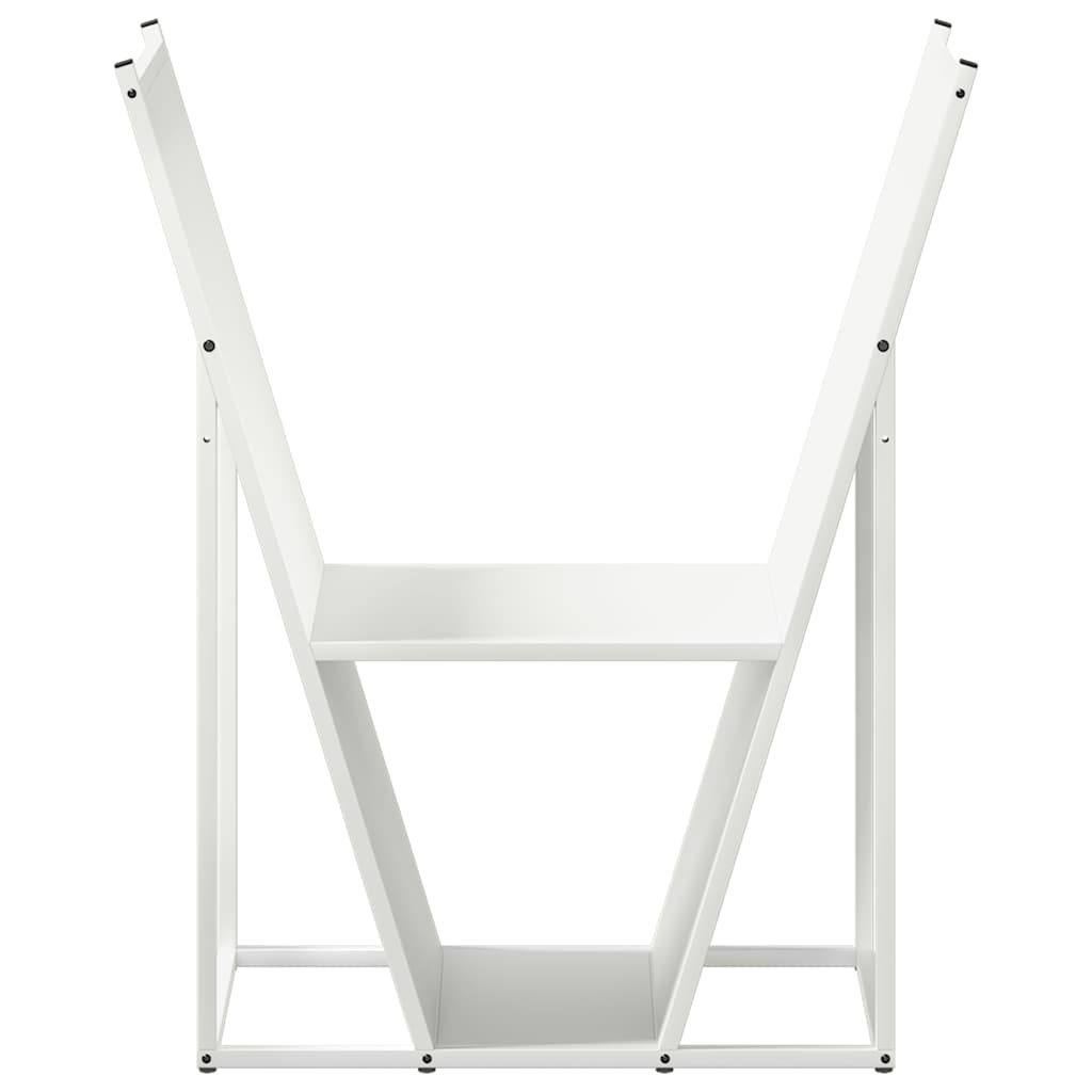 vidaXL Ράφι Καυσόξυλων Λευκό 69,5x35x81 εκ. Χάλυβας ψυχρής έλασης