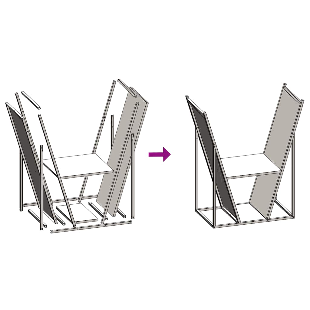 vidaXL Ράφι Καυσόξυλων Λευκό 69,5x35x81 εκ. Χάλυβας ψυχρής έλασης