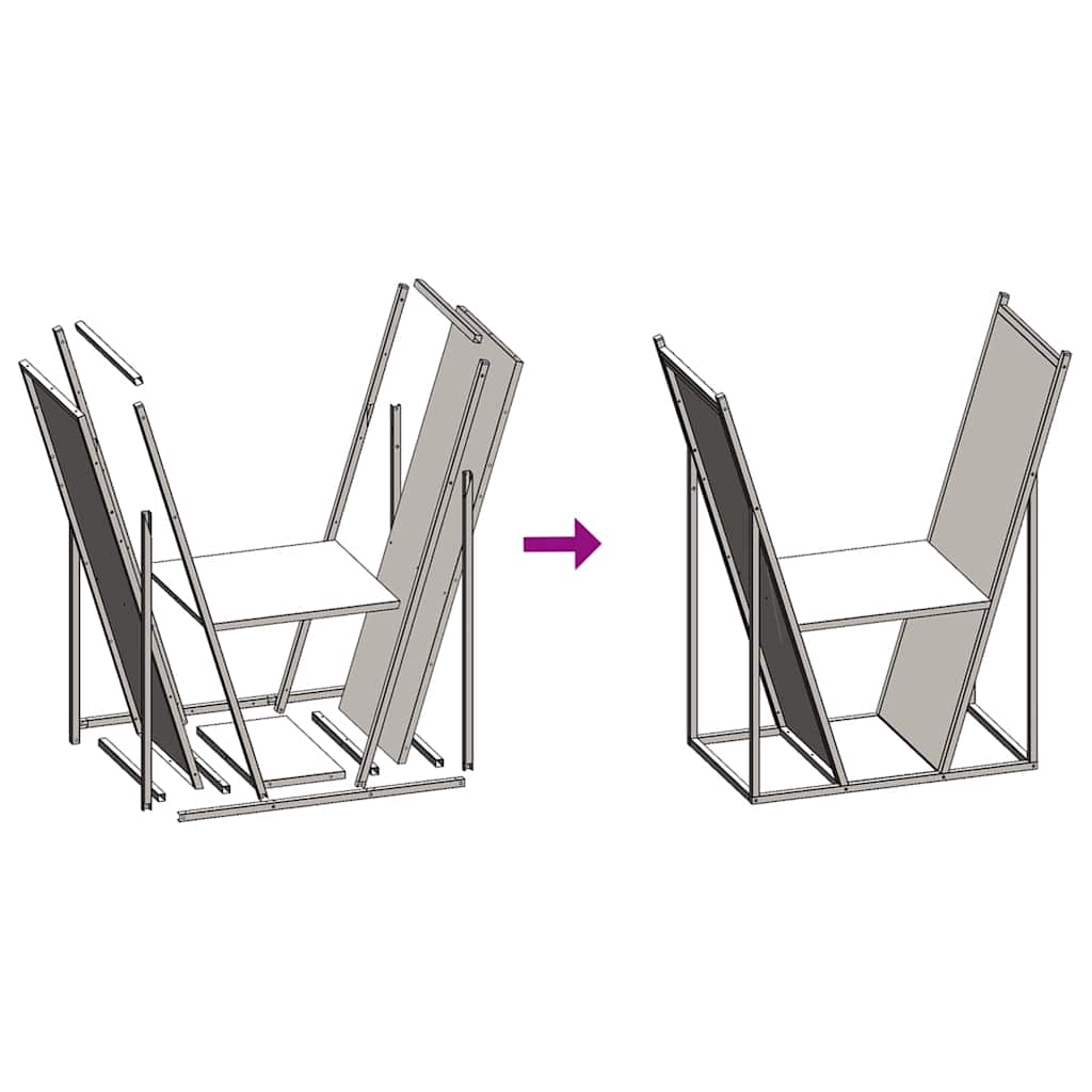 vidaXL Ράφι Καυσόξυλων 69,5x35x81 εκ. Χάλυβας ψυχρής έλασης