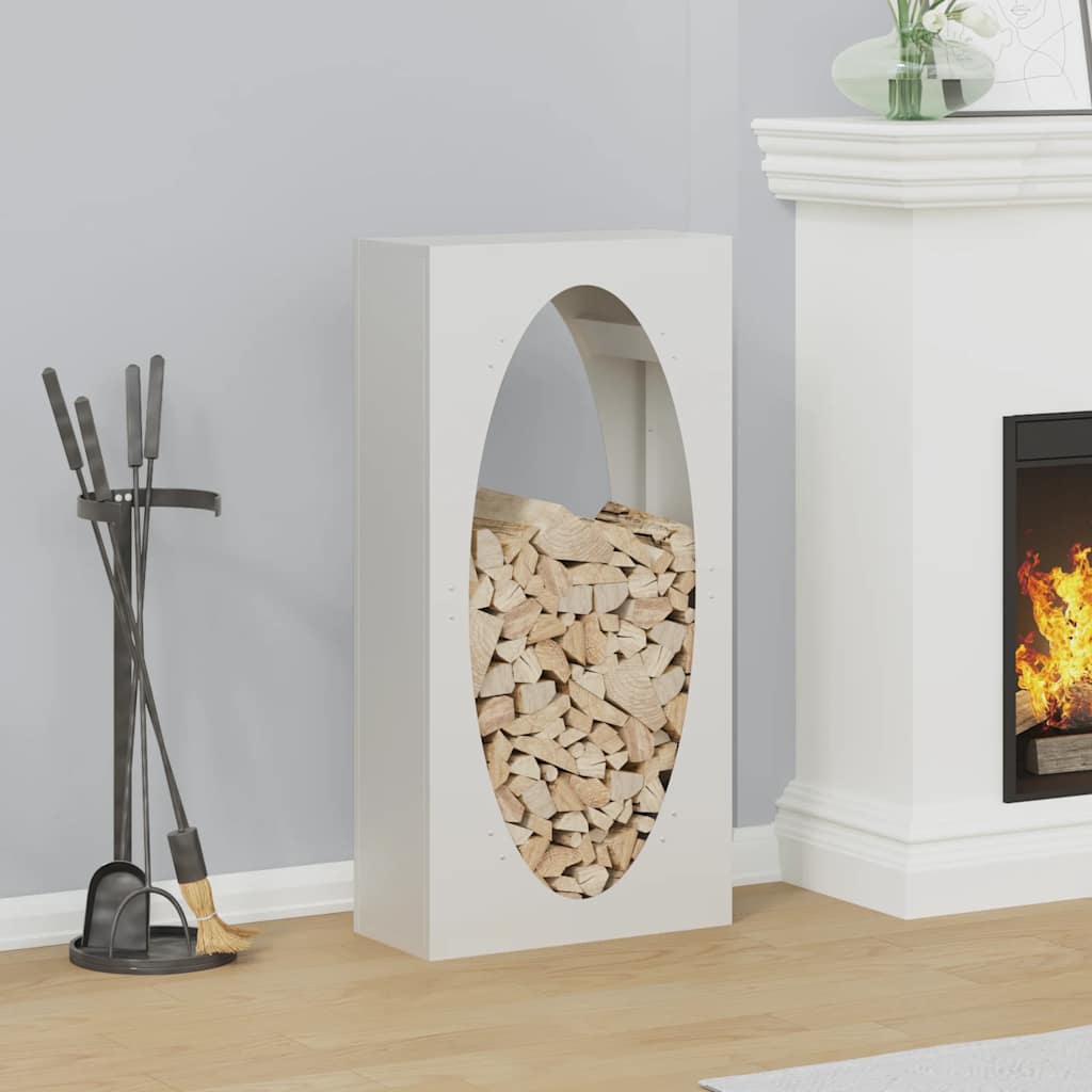 vidaXL Ράφι Καυσόξυλων Λευκό 50x23x100 εκ. Χάλυβας ψυχρής έλασης