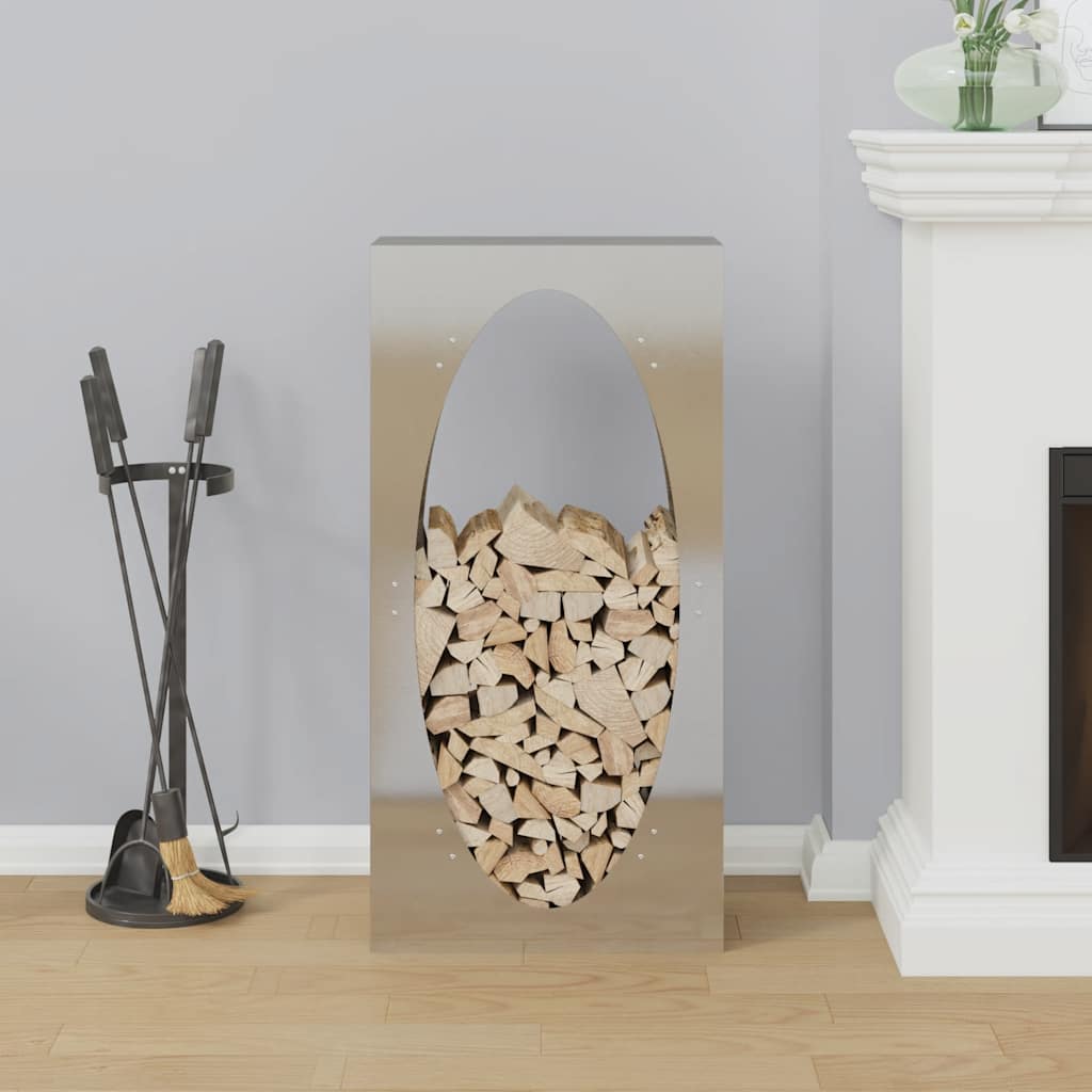 vidaXL Ραφιέρα Καυσόξυλων 50x23x100 εκ. από Ανοξείδωτο ατσάλι