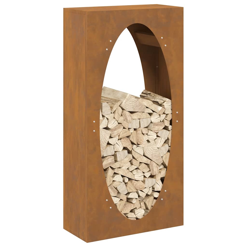 vidaXL Ράφι για καυσόξυλα 50x23x100 εκ. Ατσάλι σκληρυθέν στον αέρα