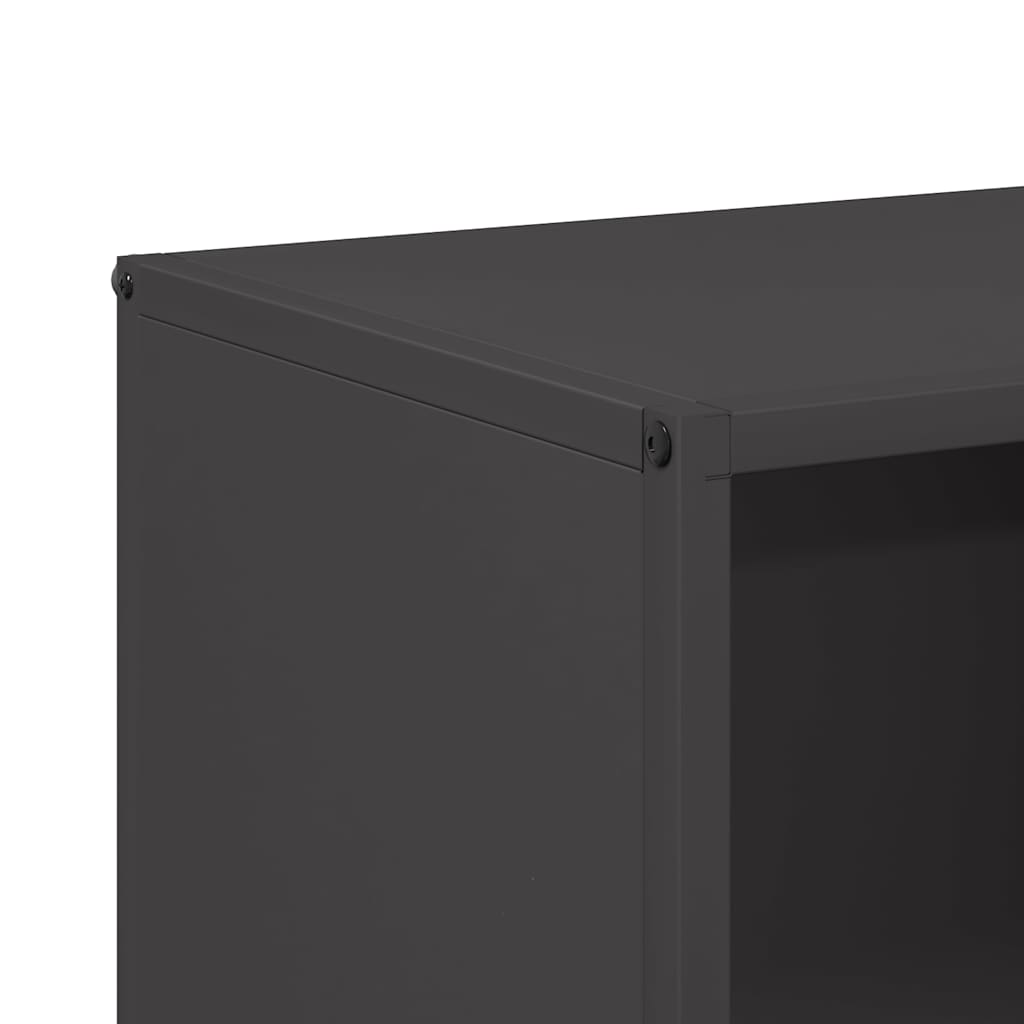 vidaXL Ράφι Καυσόξυλων Μαύρο 40x30x75 εκ. Χάλυβας ψυχρής έλασης