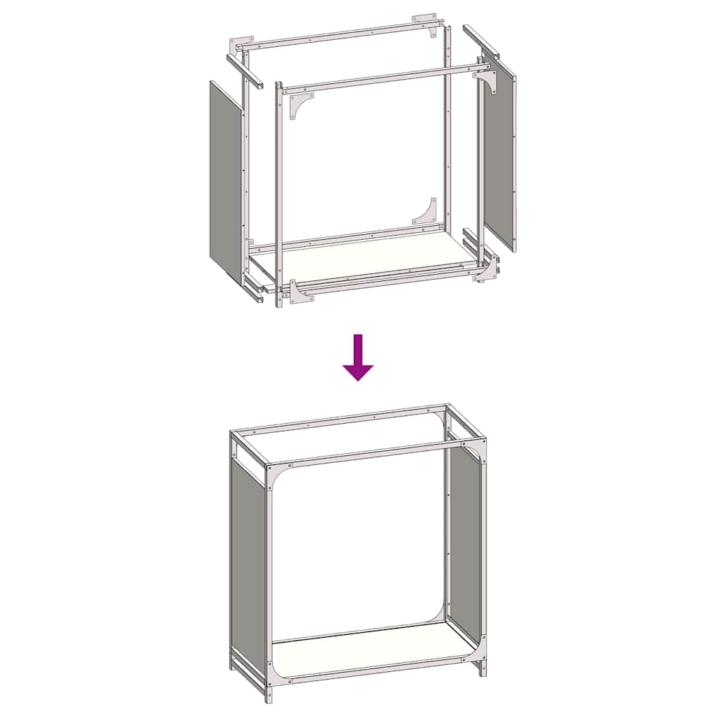 vidaXL Ράφι Καυσόξυλων 60x28x65 εκ. Χάλυβας ψυχρής έλασης