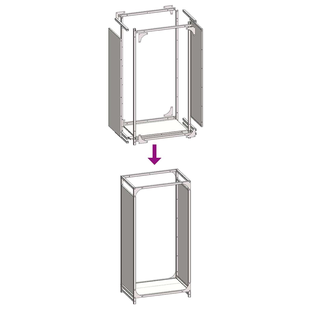 vidaXL Ράφι Καυσόξυλων Λευκό 44x28x90 εκ. Χάλυβας ψυχρής έλασης