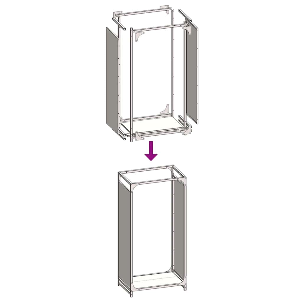 vidaXL Ράφι Καυσόξυλων Ανθρακί 44x28x90 εκ. Χάλυβας ψυχρής έλασης