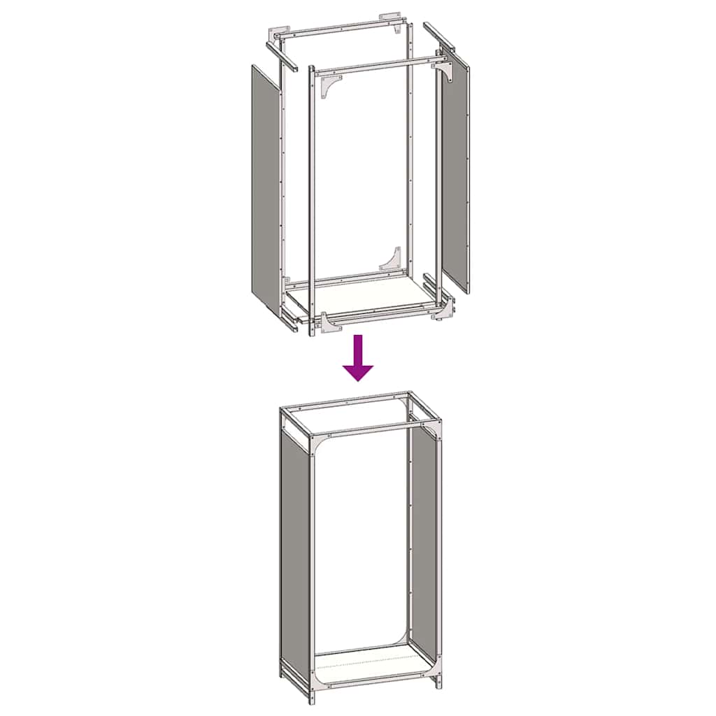 vidaXL Ράφι Καυσόξυλων 44x28x90 εκ. Χάλυβας ψυχρής έλασης