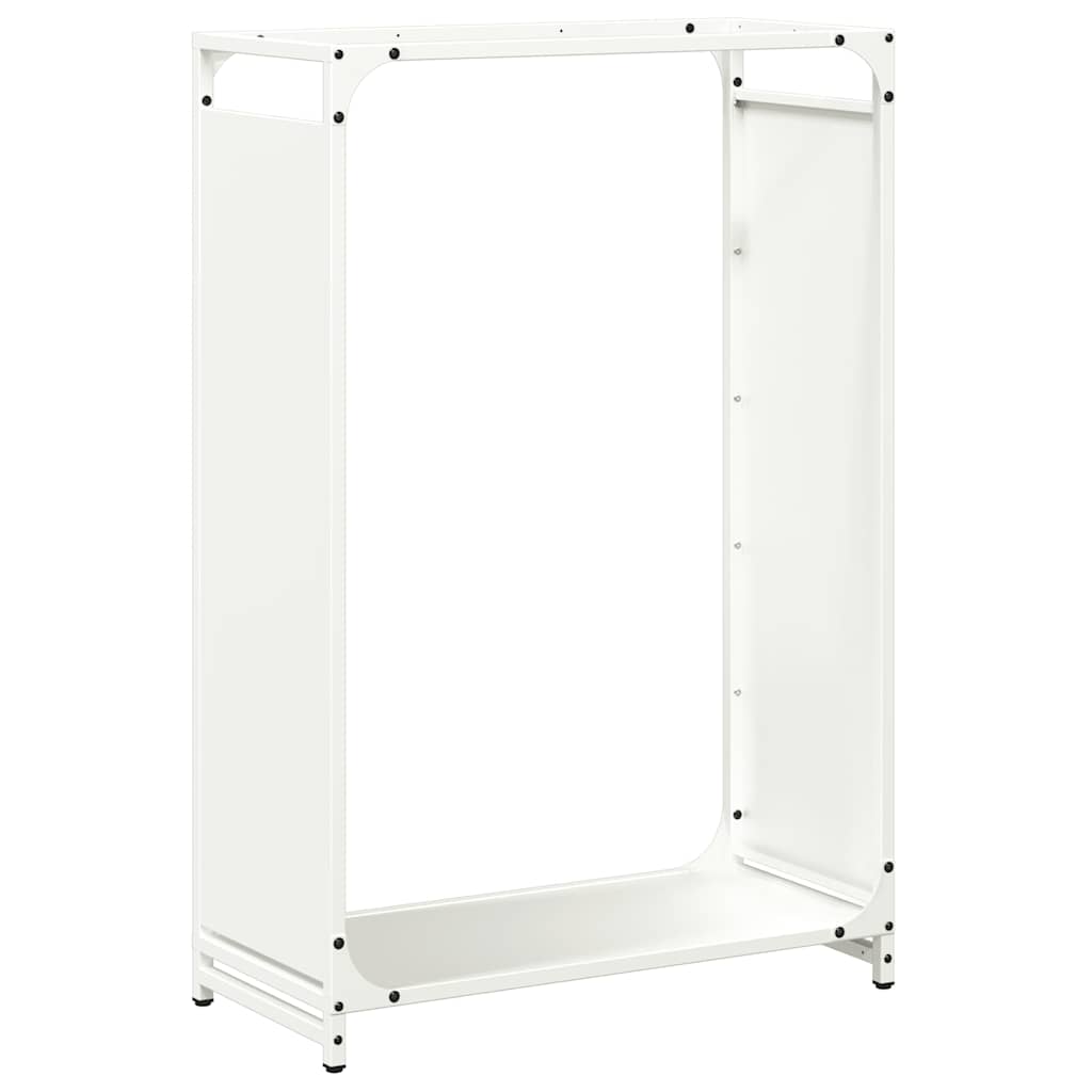 vidaXL Ράφι για καυσόξυλα Λευκό 60x28x90 cm Ατσάλι ψυχρής έλασης