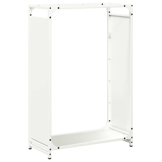 vidaXL Ράφι για καυσόξυλα Λευκό 60x28x90 cm Ατσάλι ψυχρής έλασης