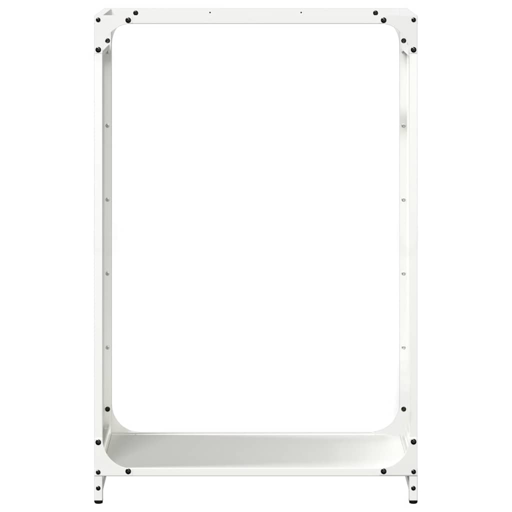 vidaXL Ράφι για καυσόξυλα Λευκό 60x28x90 cm Ατσάλι ψυχρής έλασης