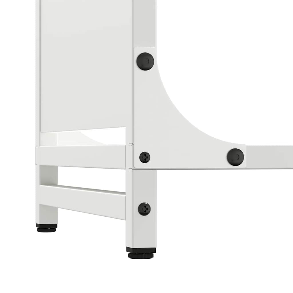 vidaXL Ράφι για καυσόξυλα Λευκό 60x28x90 cm Ατσάλι ψυχρής έλασης