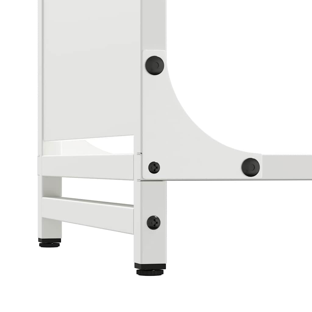 vidaXL Ράφι για καυσόξυλα Λευκό 90x28x90 cm Ατσάλι ψυχρής έλασης