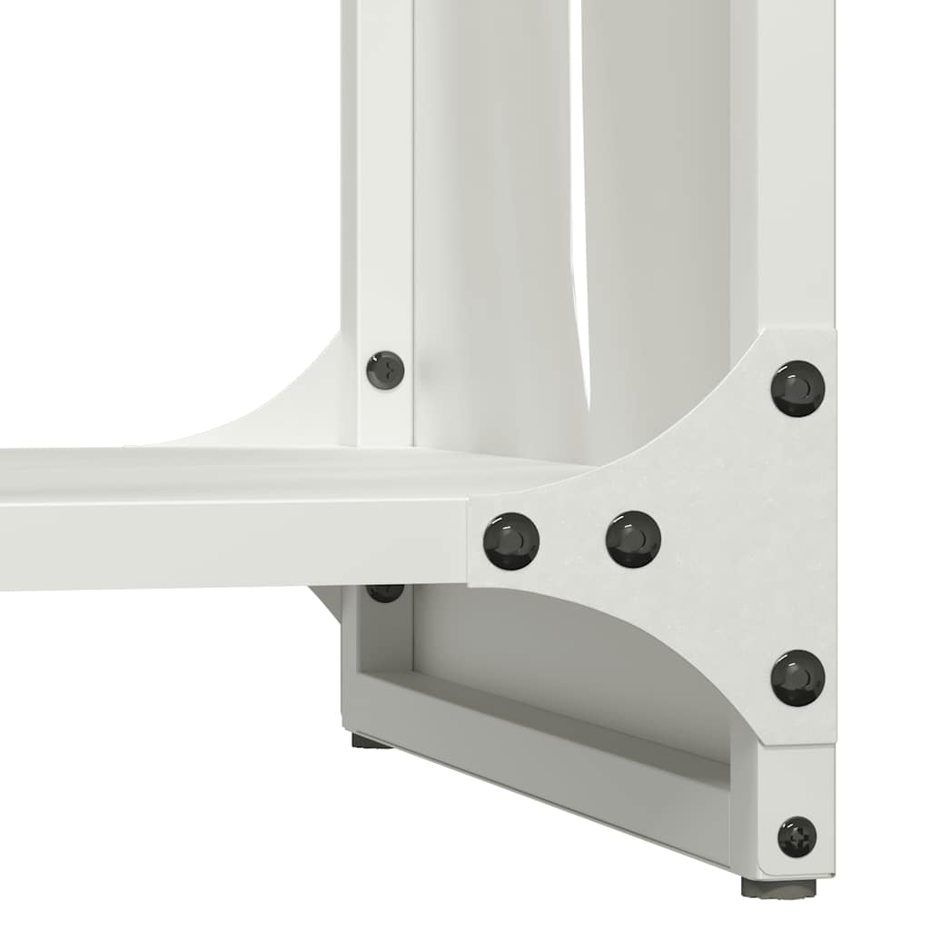 vidaXL Ράφι Καυσόξυλων Λευκό 40x30x80 εκ. Χάλυβας ψυχρής έλασης