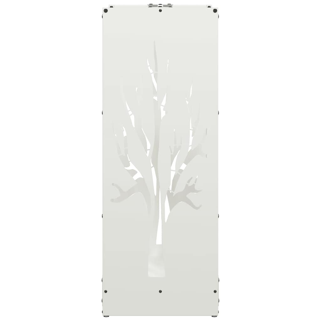 vidaXL Ράφι Καυσόξυλων Λευκό 40x30x80 εκ. Χάλυβας ψυχρής έλασης