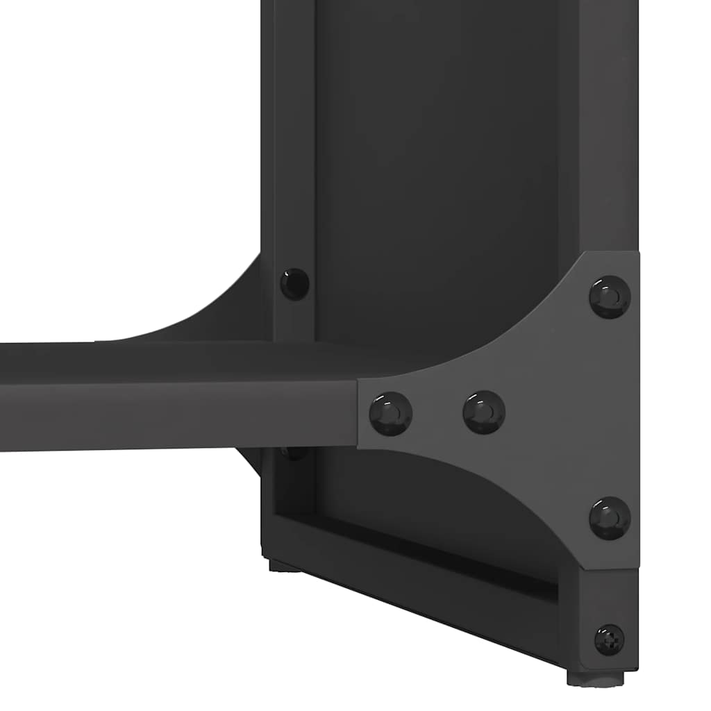 vidaXL Ράφι Καυσόξυλων Μαύρο 40x30x80 εκ. Χάλυβας ψυχρής έλασης