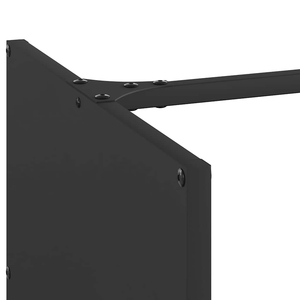 vidaXL Ράφι Καυσόξυλων Μαύρο 40x40x40 εκ. Χάλυβας ψυχρής έλασης