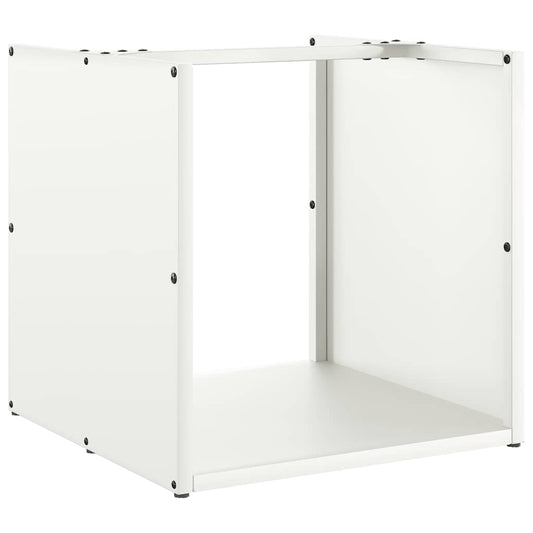 vidaXL Ράφι Καυσόξυλων Λευκό 40x40x40 εκ. Χάλυβας ψυχρής έλασης