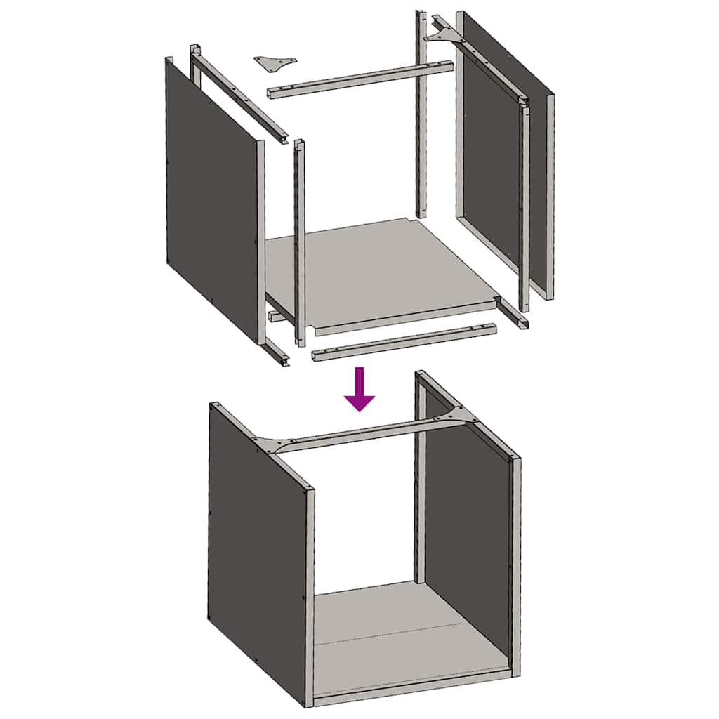 vidaXL Ράφι Καυσόξυλων Ανθρακί 40x40x40 εκ. Χάλυβας ψυχρής έλασης